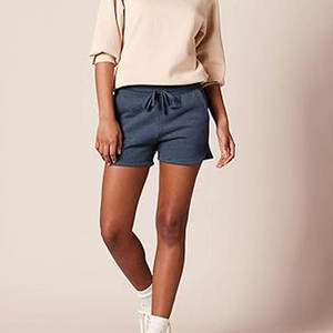Shorts décontractés taille haute pour femme avec cordon de serrage, shorts d'été en coton doux, shorts de sport athlétiques avec poches, vente en gros - Product Image 2