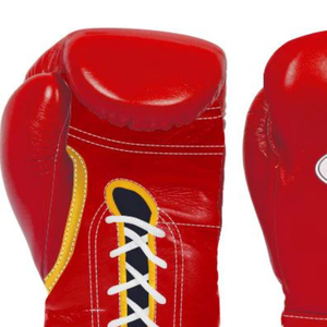 Gants de boxe à lacets Winning rouge or en cuir véritable, gants de boxe professionnels pour l'entraînement et le combat, qualité Elite Pro 8oz - Product Image 4