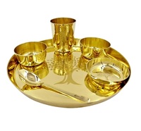 Juego Thali de latón natural para el hogar y la cocina, diseño tradicional, producto más vendido para el juego de cena de restaurante en casa