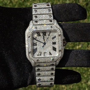 Relojes elegantes de calidad de exportación de diamantes con tachuelas de laboratorio completamente helados para hombre disponibles a precios asequibles - Product Image 4