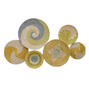 99 GD Provide Wall Hanging Seagrass Plate Set Decor Rattan Corn Husk Fruit <b>Placemat</b> Home Decoration Made in Vietnam - Product Image 5