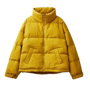 Unisex High Quality Hooded <b>Crop</b> <b>Puffer</b> <b>Jacket</b> Stand Collar Custom Fabric Cotton Lining New Winter Arrival Design for Front - Product Image 3