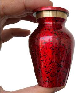 Mini Urn <b>for</b> Human <b>Ashes</b> Small Red Keepsake Token Cremation with <b>Box</b> Metal Sharing Personal Funeral Urn <b>for</b> Pet - Product Image 2