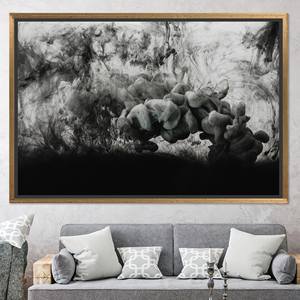 Décoration murale moderne en verre trempé - Œuvre d'art sur toile imprimée, toile encadrée dorée - Product Image 1