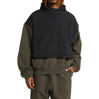 Nouveauté 2024 – Sweats à capuche personnalisés pour hommes, double couche, épaules tombantes, 100 % coton, hiver, effet délavé, coupe oversize