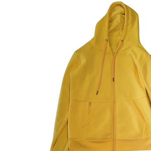 HULKGRIP SPORTS Ensemble de survêtement unisexe en molleton jaune 100% coton, ample, avec fermeture éclair, sweat à capuche et pantalon de jogging, deux pièces, logo personnalisé, streetwear, chaud - Product Image 6
