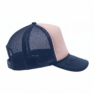 Casquette de baseball trucker 6 panneaux rose marine en maille avec bouton, imprimée par transfert thermique, réglable, unisexe, décontractée, vente en gros, logo personnalisé, haute qualité - Product Image 4