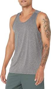 Essentials Débardeur décontracté pour homme, 100% coton, anti-boulochage, respirant, anti-rétrécissement, durable, motif solide, tricoté - Product Image 5