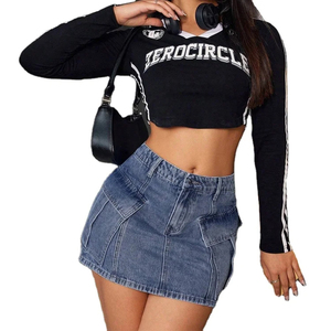 Bas en jean taille haute pour femme, tissu fin d'été, détail bouton métallique, vêtement long élégant, boutique de vêtements - Product Image 5