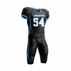 Maillots de football américain à manches courtes imprimés personnalisés et kit d'uniformes d'entraînement pour hommes adultes - Product Image 1