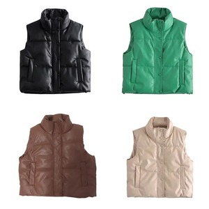 Chaleco acolchado de piel de oveja Bomber Regular Vintage de lujo para mujer, chaquetas Bomber de algodón transpirable, ropa de calle estampada para Otoño e Invierno - Product Image 6