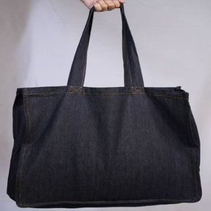 Sac fourre-tout en coton uni à la mode pour femme avec fermeture éclair, style musique Angleterre et Japon, pour usage quotidien et voyage - Product Image 3