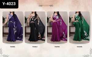 Meilleures collections de saris fantaisie en satin de soie à bas prix et de la meilleure qualité en soie traditionnelle indienne Banarasi pour mariage - Product Image 6