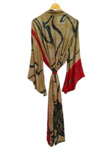 Luxury High demanded Bathrobe <b>Silk</b> Sari <b>Kimono</b> Vintage Sari Robe Soft Beach Party Gown Indian Handmade <b>Silk</b> <b>Kimono</b> for sale - Product Image 5
