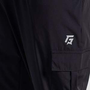 กางเกงขายาวทรงหลวมสีดำเอวสูงน้ำหนักเบา ไซส์พลัส XL 4XL ผ้าทอผสมสแปนเด็กซ์ ตกแต่งซิป ลายพิมพ์  โลโก้ปรับแต่งได้ - Product Image 5