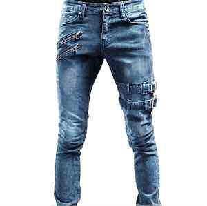 Venta al por mayor de alta calidad de encargo de la ropa de calle Casual Jeans Hombres Jeans Pantalones de moda Straight Denim Jeans Hombres - Product Image 5