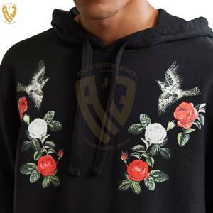 Sudadera con capucha bordada de gran tamaño para hombre transpirable 100% algodón bordado con capucha para hombre precio bajo calidad bordado sudaderas con capucha para hombre - Product Image 2