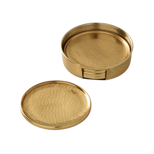 Sous-verres en métal de dernière génération, finition martelée antique en cuivre, forme ronde, pour la maison et les hôtels, dessous de verre pour servir les boissons sur la table - Product Image 4