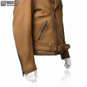 Blouson aviateur en cuir pour homme 100% cuir de vache naturel Veste en cuir véritable Unisexe Hiver Camouflage Moto & Biker Style - Product Image 6