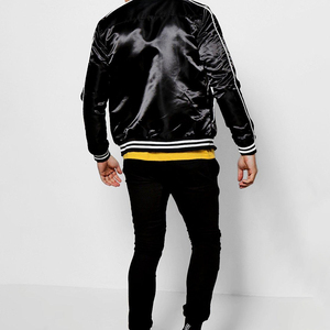 Veste en satin pour homme, style streetwear personnalisé 2025, col montant, 100% satin, qualité supérieure pour l'hiver - Product Image 2