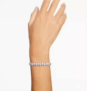 Pulsera de tenis de diamante cultivada en laboratorio de oro blanco elegante con diamante en forma de pera para regalo de aniversario - Product Image 2