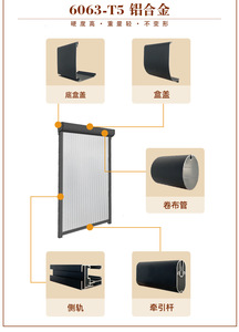 Pare-brise manuel électrique gonflable avec fermeture éclair Tissu imperméable avec fermeture éclair Stores enrouleurs coupe-vent Volets - Product Image 4