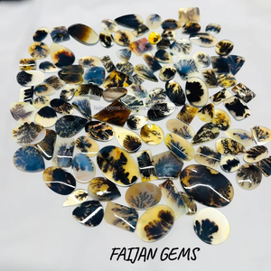 Pierre précieuse d'agate dendrite Shajar de paysage naturel, toutes tailles, formes variées, cabochon, certifié par un tiers, personnalisable, pendentif de bijoux - Product Image 3