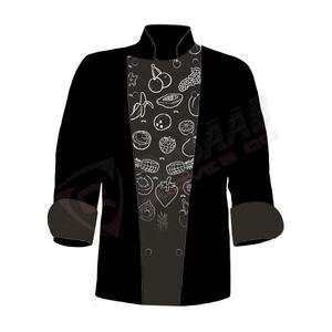 Manteaux de chef unisexe noirs et blancs à manches longues Uniformes de chef unisexe tissé pour la cuisine de restaurant et d'hôtel - Product Image 5