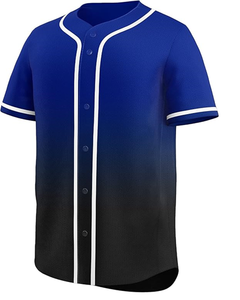 Maillots de baseball vierges pour hommes, chemises à manches courtes, style hip-hop, sport, décontracté, boutonné, uniformes, 100% polyester - Product Image 2