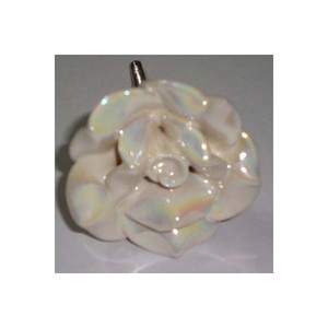 2025 <b>Furniture</b> Decorative Ceramic <b>Knobs</b> Standard Design Good Quality White Color Modern Style Flower Shape Cabinet Drawer <b>Handle</b> - Product Image 1