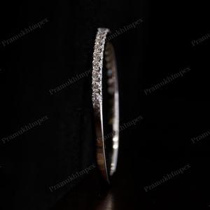 14K oro laboratorio crecido diamante boda banda Nueva clásica media eternidad boda banda apilable IGI certificado CVD diamantes fiestas - Product Image 4