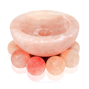 Cuenco de Base Ancha de 7 Pulgadas con 6 Bolas de Masaje de 1.7 Pulgadas de Radio, Sal Natural del Himalaya, Desintoxicación, Relajación Muscular Profunda - Product Image 4
