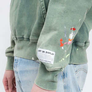 Sudadera con Capucha de Algodón de Punto Grueso para Hombre, Estilo Urbano Lavado Ácido, Diseño Casual Transpirable, Patrón Sólido Extra Grande - Product Image 2