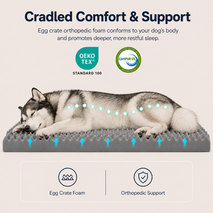 Cama de espuma ortopédica de lujo ecológica de alta calidad personalizada al por mayor para perros y gatos con funda lavable extraíble - Product Image 2