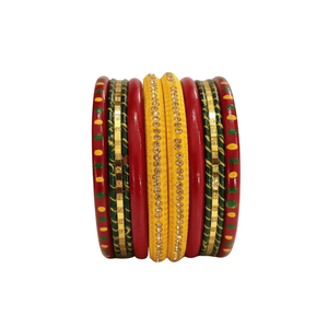 Set of 2 Regal <b>Red</b> Lac Bangles with Pearl Studs Elegant Pearl <b>Bracelets</b> & Bangles - Product Image 2