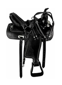 ชุดอานม้าหนังแท้คุณภาพพรีเมี่ยมทนทานแบบตะวันตกขี่ม้าแข่งแบบอังกฤษ - Product Image 5