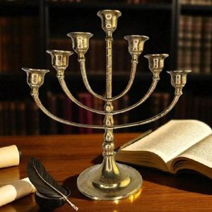 Gold High Polished 7 Arms Candle Stand Decorative <b>Brass</b> 7 Arms Menorah <b>Candlestick</b> Stand Candle Holder Wedding Events Decor - Product Image 1