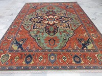 Tapis noués marocains faits main en laine, style Super Kazak, motif abstrait, multicolores, 8x14 9x12, écologiques, pour salon KC47