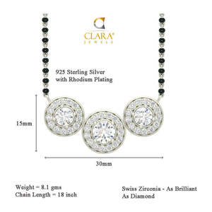 Compre un Mangalsutra de Plata Pura con Baño de Oro, Cadena de Perlas y Diamantes, Estilo Étnico Religioso, Regalo Perfecto para su Esposa - Product Image 4