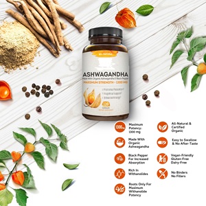 Capsules de pilules d'extrait de végétalien biologique, vente en gros, prix de gros, supplément Ksm 66 - Product Image 3