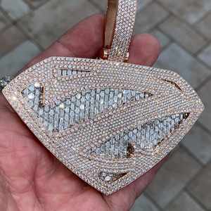 Personnalisé Hommes Cubain Lien Pendentif Brillant VVS Moissanite Pass Diamant 925 Argent Glacé Plaqué Or Mignon Style Testeur Approuvé - Product Image 4