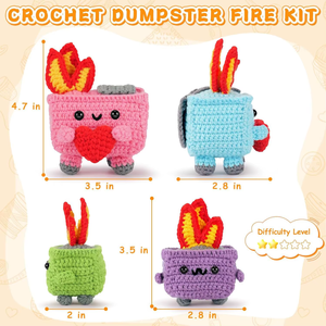 Cadeaux faits main pour les amateurs de crochet : Kit DIY Dinosaure Animal avec Tutoriel Vidéo – <span class=keywords><strong>Porte</strong></span>-clés Mignon en Crochet pour Débutants et Débutants en Tricot – Dessin Animé Doux pour la Remise de Diplôme - Product Image 5