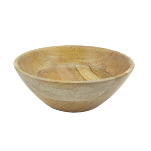 Bol de service rond en bois de manguier écologique Vaisselle faite à la main pour la maison et les hôtels pour la nourriture et les collations Finition naturelle - Product Image 1