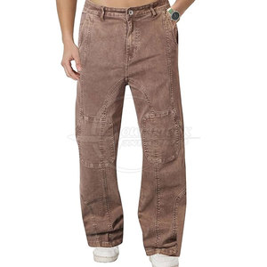 Pantalones vaqueros de talla grande para hombre, pantalones holgados para uso en exteriores, pantalones vaqueros holgados para hombre, ropa de entrenamiento, pantalones vaqueros de algodón 100% - Product Image 1