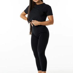 Novedades, oferta completa de verano, Tops cortos para mujer, Tops cortos lisos de manga corta de Color sólido, camiseta para mujer, ropa de calle informal - Product Image 4