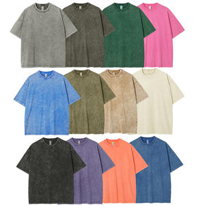 Gráfico personalizado 100% algodón de alta calidad para hombres Drop Shoulder Oversized Stone Loose fit ácido lavado 3D Puff impreso camiseta para hombres - Product Image 1