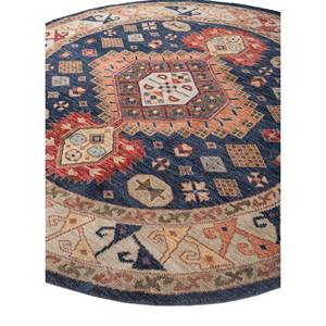 Tapis en laine noué à la main Savana Blue LCA-2351 9x12 rectangulaire à motif médaillon pour la décoration de la maison, du salon ou du couloir - Product Image 2