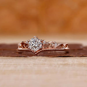 Bague de fiançailles classique en diamant cultivé en laboratoire minimaliste personnalisable 10k 14k 18k plaqué or bague IGI taille brillant - Product Image 4
