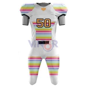 Ensembles d'uniformes de football américain personnalisés OEM en gros uniformes de jeu d'entraînement de couleur unie d'équipe pour adultes utilisés pour le sport - Product Image 2