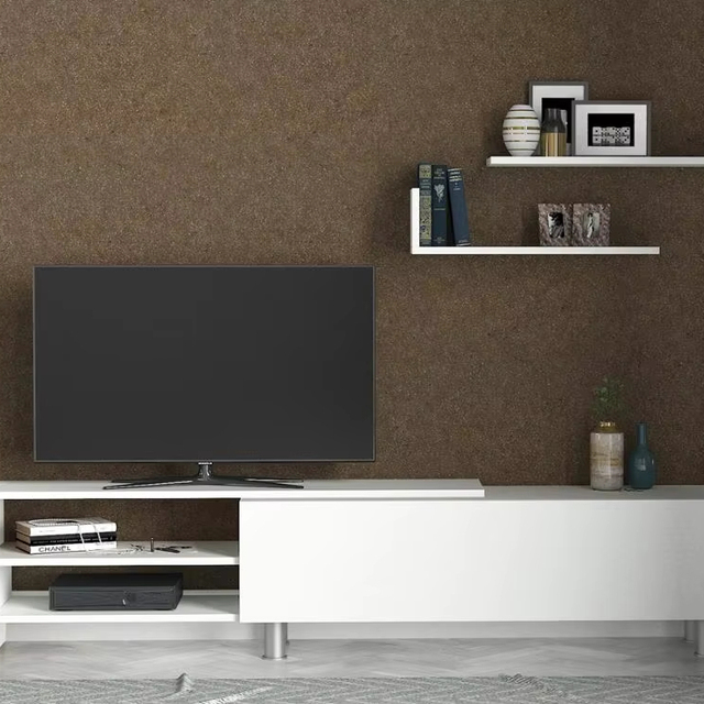 Turkiye Best Seller's Exclusive Luxury Modern White Chipboard Panel TV Unit Wooden Effect Home Furniture Living Room Home Office